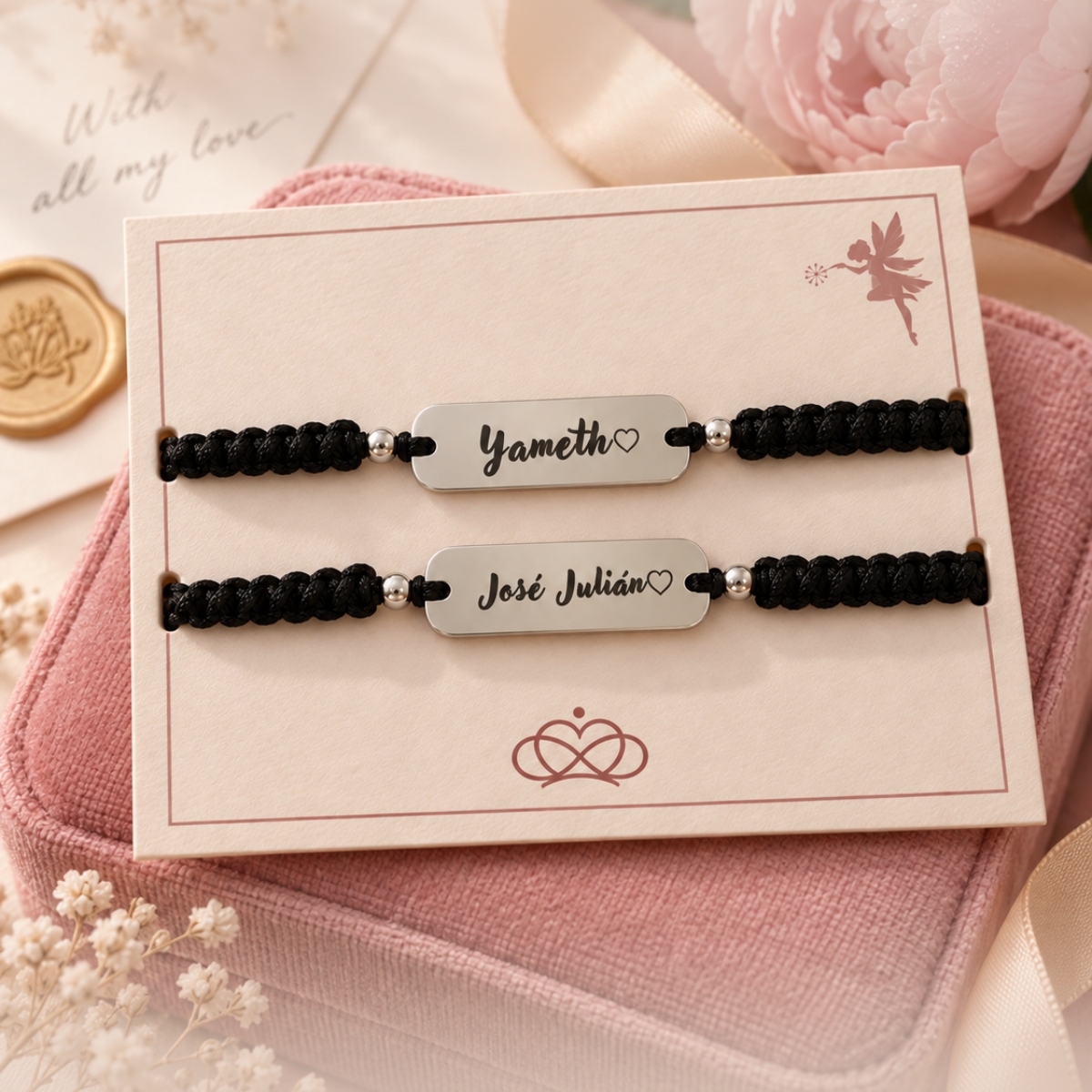 Pulseras Amantes con tejido personalizado