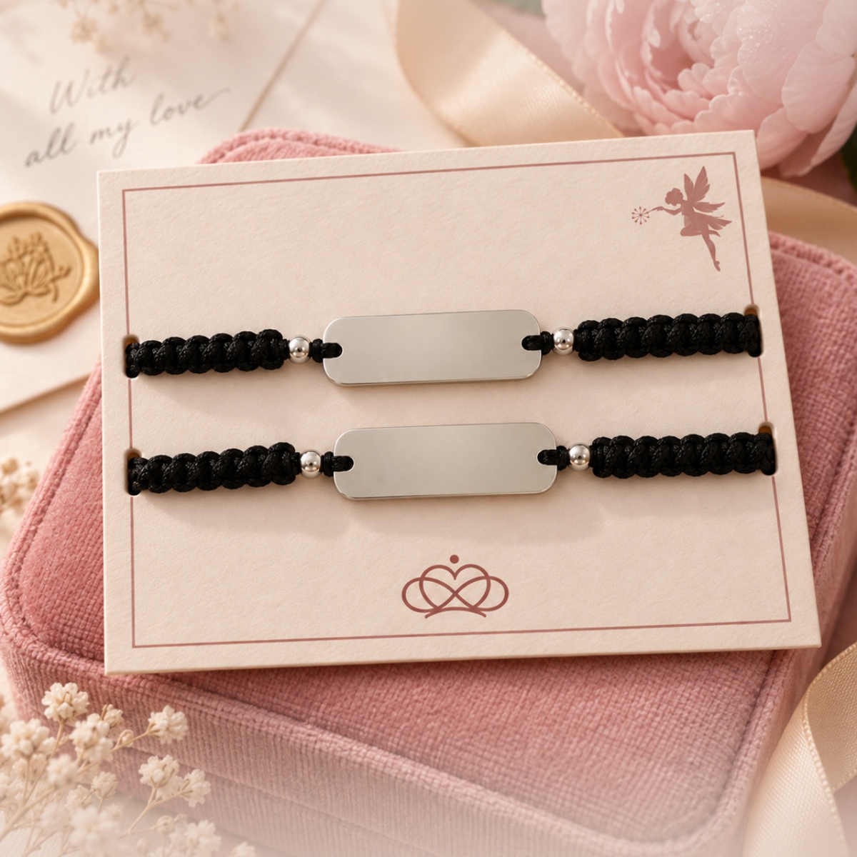 Pulseras Amantes con tejido sin personalizar
